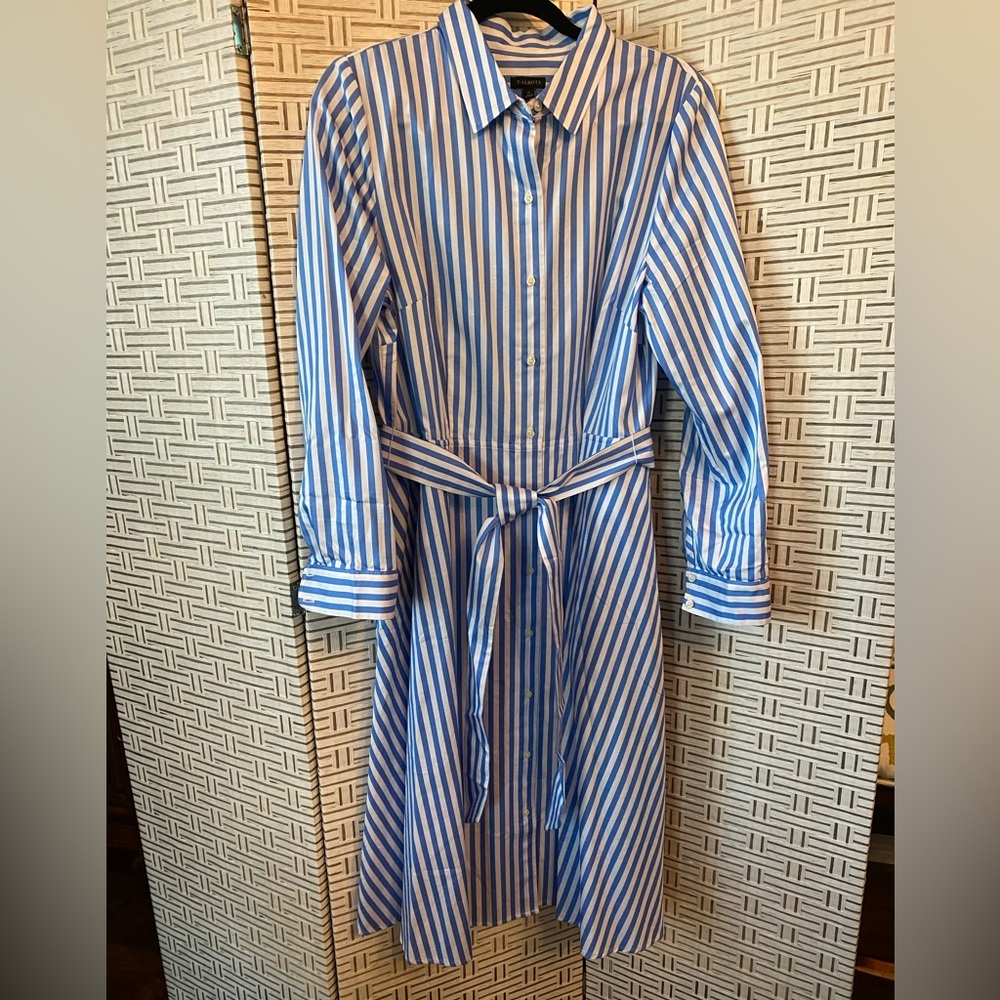 Talbots Blue and White Striped Dress